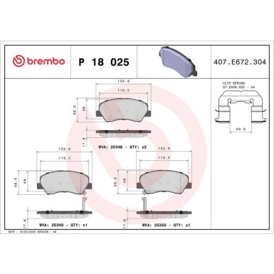 BREMBO Bremsklötze VA | HYUNDAI Accent,i20,KIA 10 | P 18 025X