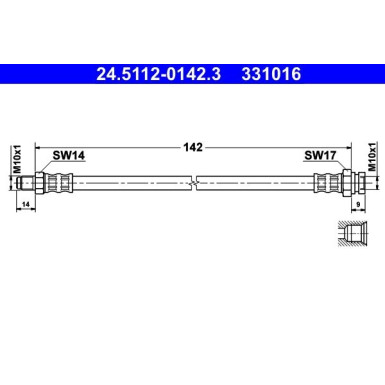 ATE Bremsschlauch | 24.5112-0142.3