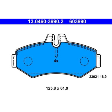 Bremsbelagsatz Vw T. Lt 28-46 2.5-2.8 Tdi 96-06 | 13.0460-3990.2