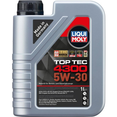 Liqui Moly Top Tec 4300 5W-30 1 l | 3740 | 1L Kanister Kunststoff