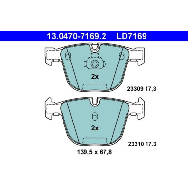 Bremsbelagsatz Bmw T. 1/3/5/6/7/X5/X6 2,5-5,0 02- Keramik | 13.0470-7169.2