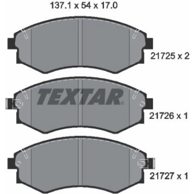 Bremsbelagsatz Hyundai P.Lantra 91-/95-/Coupe -02/Sonata -98/Matrix 01 | 2172501