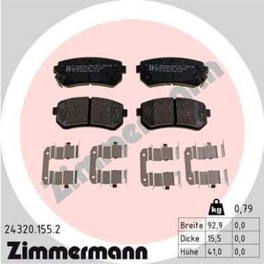 ZIMMERMANN Bremsbeläge | 24320.155.2