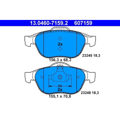 Bremsbelagsatz Renault P. Espace/Laguna/Vel Satis 2,0-3,5/1,9-3,0 Dci 01 | 13.0460-7159.2