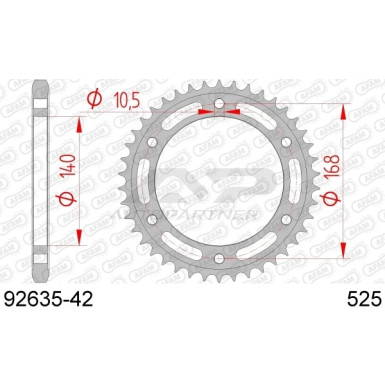 AFAM Kettenrad STAHL 42 Zähne | für 525 | 92635-42