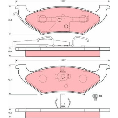 Bremsklötze HA | CHRYSLER Voyager 96 | GDB4045