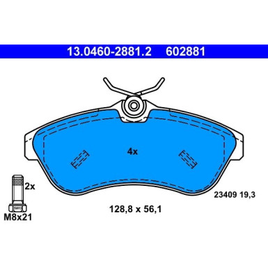 Bremsbelagsatz Citroen P. C2/C3 1,4-1,6 02 | 13.0460-2881.2