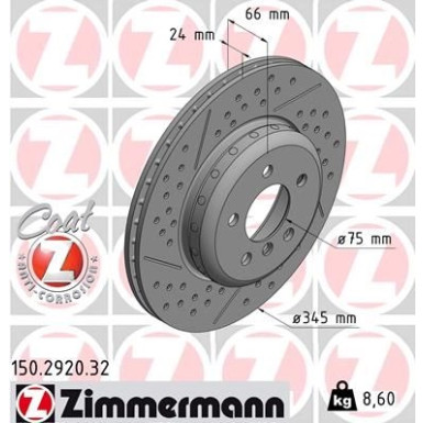 ZIMMERMANN Bremsscheibe | 150.2920.32