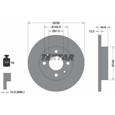 Bremsscheibe Renault P. Clio -98-/Thalia/Logan/Sanderotw/Twingo | 92036103