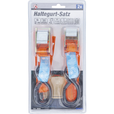 BGS Haltegurt-Satz | 2 m x 25 mm | 2-tlg | 3600