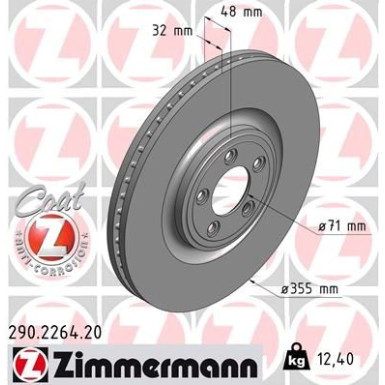 ZIMMERMANN Bremsscheibe | 290.2264.20