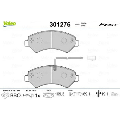 VALEO Bremsbeläge | 301276