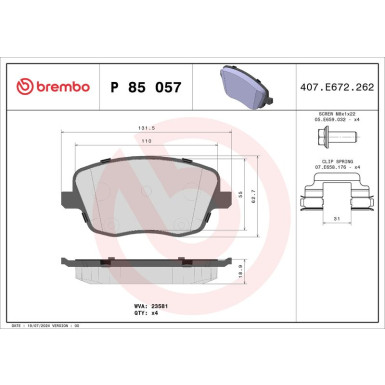 BREMBO Bremsklötze Xtra VA | SEAT SKODA VW Polo 01-12 | P 85 057X