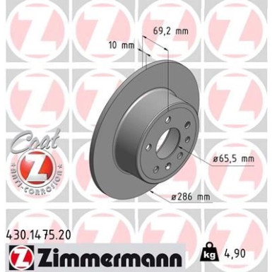 ZIMMERMANN Bremsscheibe | 430.1475.20