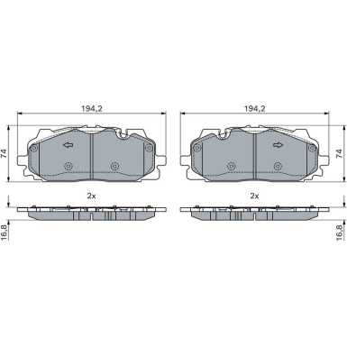 Bremsklötze | AUDI A4,5,6,7,8 BENTLEY VW 15 | 0 986 424 429