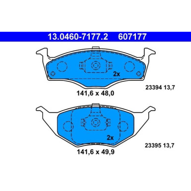 Bremsbelagsatz Vw P. Lupo 1.2 Tdi 99-05 | 13.0460-7177.2