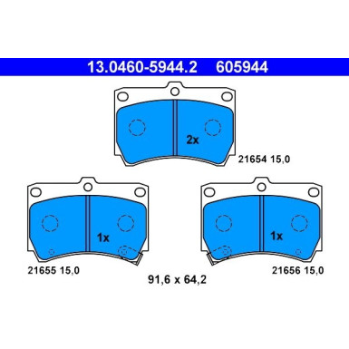 Bremsbelagsatz Kia P. Rio 1.3/1.5 16V 00-05 | 13.0460-5944.2