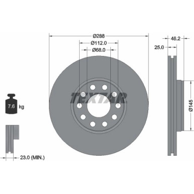 Bremsscheibe Skoda P. Superb 1.8-2.0 01-05 | 92121005