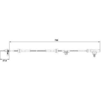 70 403 025 Sensor, Raddrehzahl VA | CITROEN C1,PEUG,TOYO 05 | 0 265 007 687