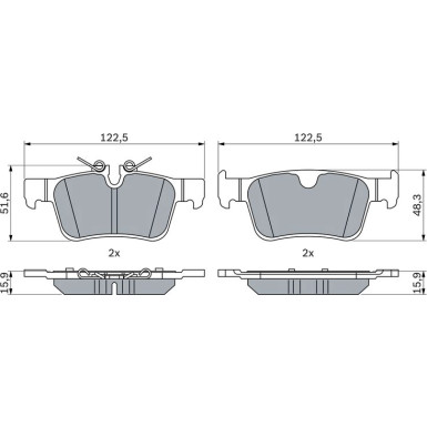 Bremsklötze | VOLVO S60, S90 16 | 0 986 424 802