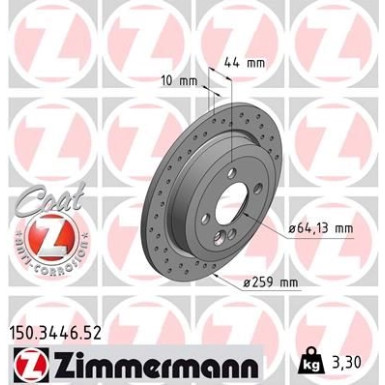 22 482 000 Sport Bremsscheibe HA Sport O | MINI 01 | 150.3446.52