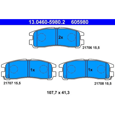 Bremsbelagsatz Mitsubishi T. Eclipse/Galant 92-03 | 13.0460-5980.2