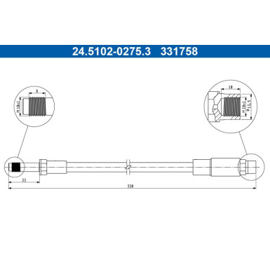 ATE Bremsschlauch | 24.5102-0275