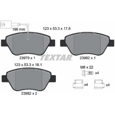 Bremsbelagsatz Fiat P. Punto/Doblo 05-/500/Mito | 2397901