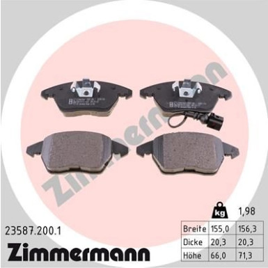 ZIMMERMANN Bremsbeläge | 23587.200.1