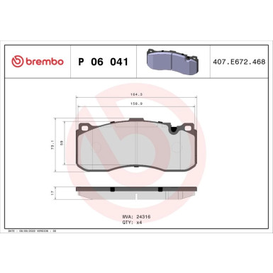 BREMBO Bremsklötze VA | BMW 1, 3 03-13 | P 06 041