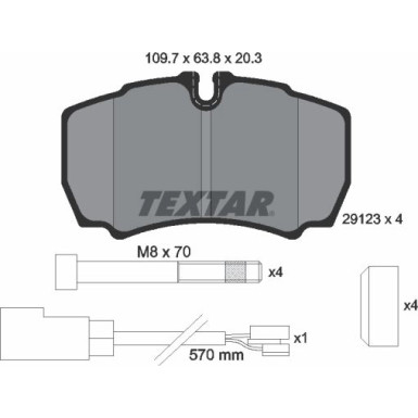 Bremsbelagsatz Ford T. Transit06 – Zulässiges Gesamtgewicht Über 3,5 T | 2912307