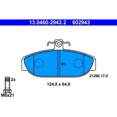 ATE Bremsbeläge | 13.0460-2943.2