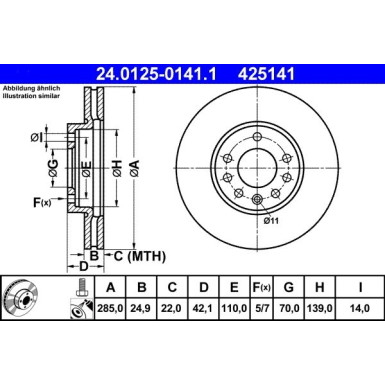 Bremsscheibe Opel P. Signum/Vectra 02 | 24.0125-0141.1