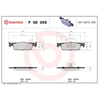 BREMBO Bremsklötze VA | RENAULT Clio 12 | P 68 059X