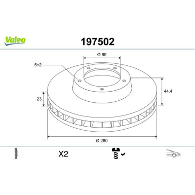 VALEO Bremsscheibe | 197502