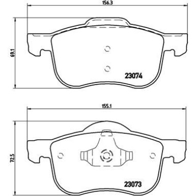 BREMBO Bremsklötze VA | VOLVO S60, S80, V70 98-10 | P 86 016