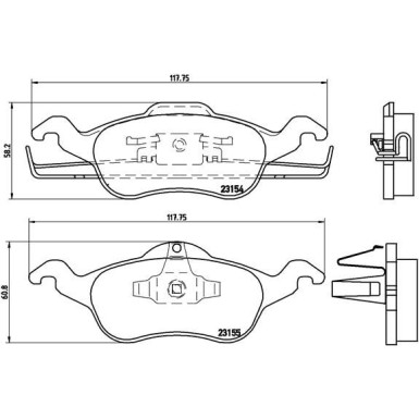 BREMBO Bremsklötze VA | FORD Focus 98-07 | P 24 046