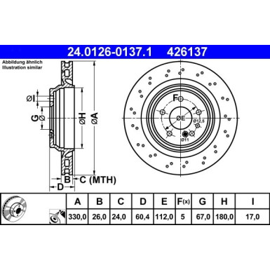 ATE Bremsscheibe | 24.0126-0137.1