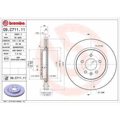 Bremsscheibe HA | OPEL Zafira 11 | 09.C711.11