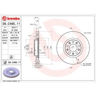 41 481 039 Bremsscheibe VA | ALFA Giulia 15 | 09.C495.11