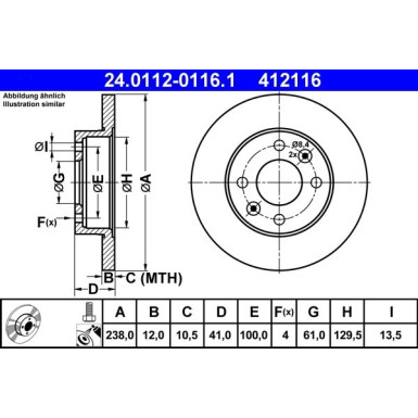 Bremsscheibe Dacia P. Logan/Sandero 1.2-1.6 04 | 24.0112-0116.1