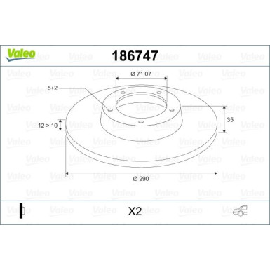 VALEO Bremsscheibe | 186747