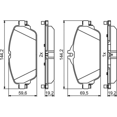 Bremsklötze | MERCEDES C, E-Klasse 13 | 0 986 494 951