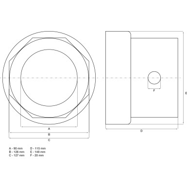 BGS Nabenmuttern-Schlüssel | Achtkant | für R.O.R. Anhänger | SW 127 mm | 6968