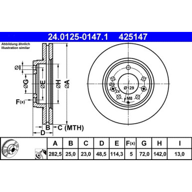 Bremsscheibe Mazda S. 6 2.0-2.3 02-07 | 24.0125-0147.1