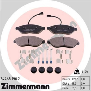 ZIMMERMANN Bremsbeläge | 24468.190.2