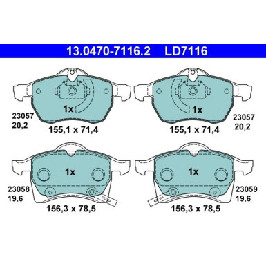 Bremsbelagsatz Opel P. Astra G/Zafira 1,6-2,2 98-05 Keramik | 13.0470-7116.2