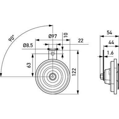 3AL 002 952-011 HELLA 12 Volt Horn | 3AL 002 952-811