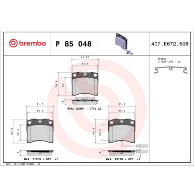 BREMBO Bremsklötze VA | VW T4 90-04 | P 85 048