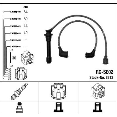RC-SE02 NGK | Zündkabelsatz | SUZUKI Grand Vitara 98 | 8312